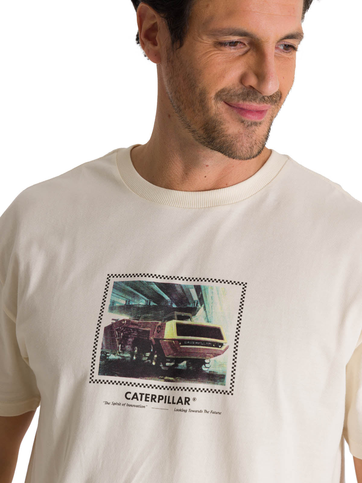 Polera Manga Corta Hombre Relaxed Innovation Blanco CAT