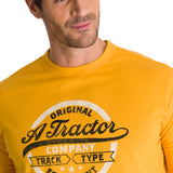 Polera Manga Corta Hombre Original Tractor Amarillo CAT