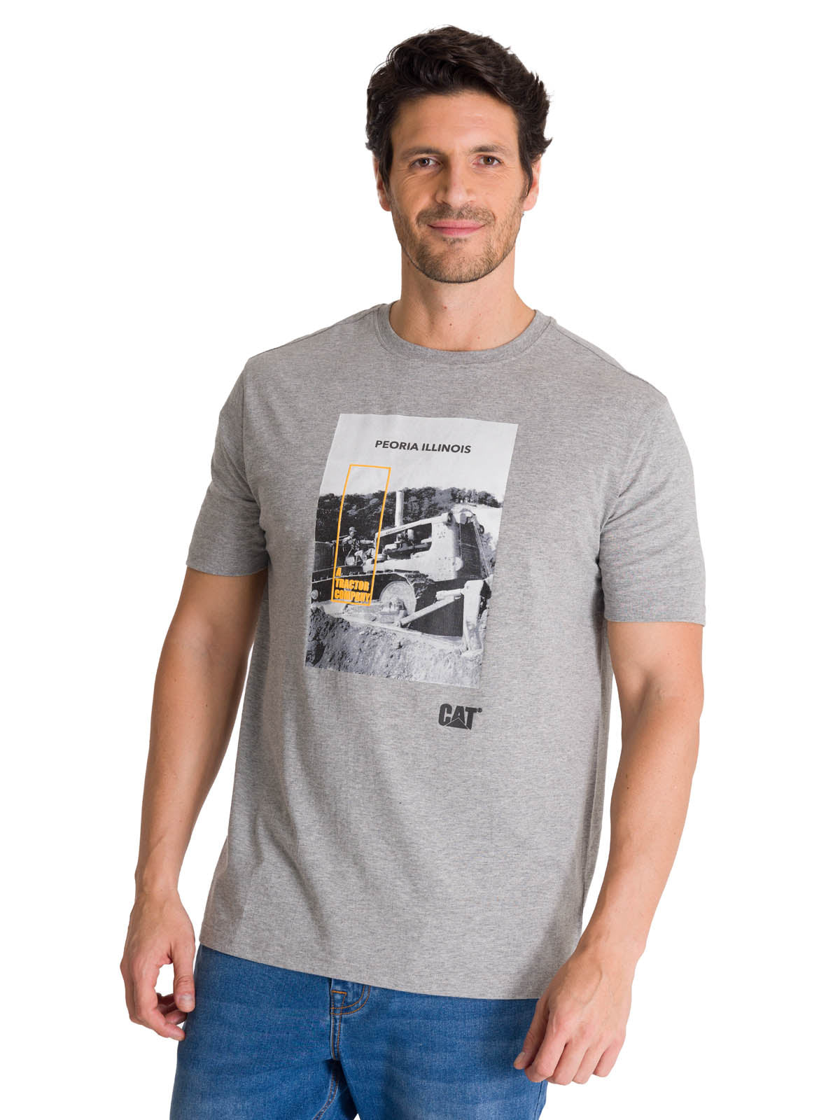 Polera Manga Corta Hombre Everyday Workwear Gris CAT
