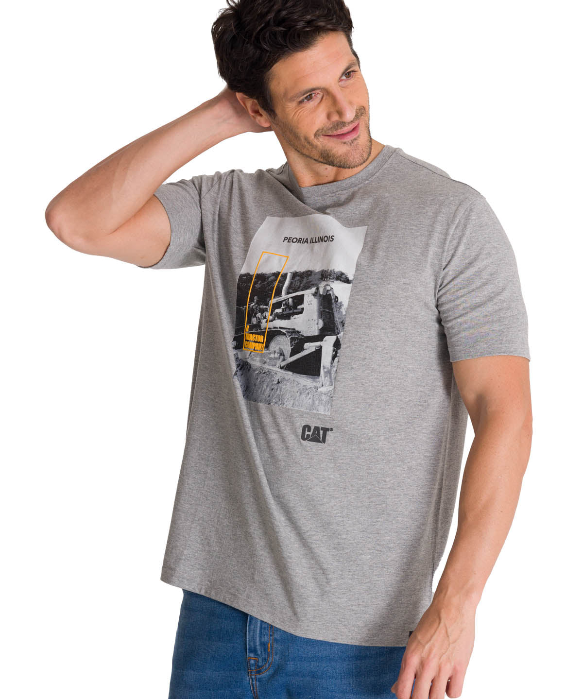 Polera Manga Corta Hombre Everyday Workwear Gris CAT