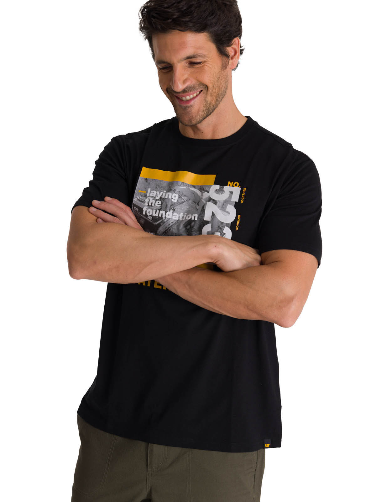 Polera Manga Corta Hombre Everyday Workwear Negro CAT