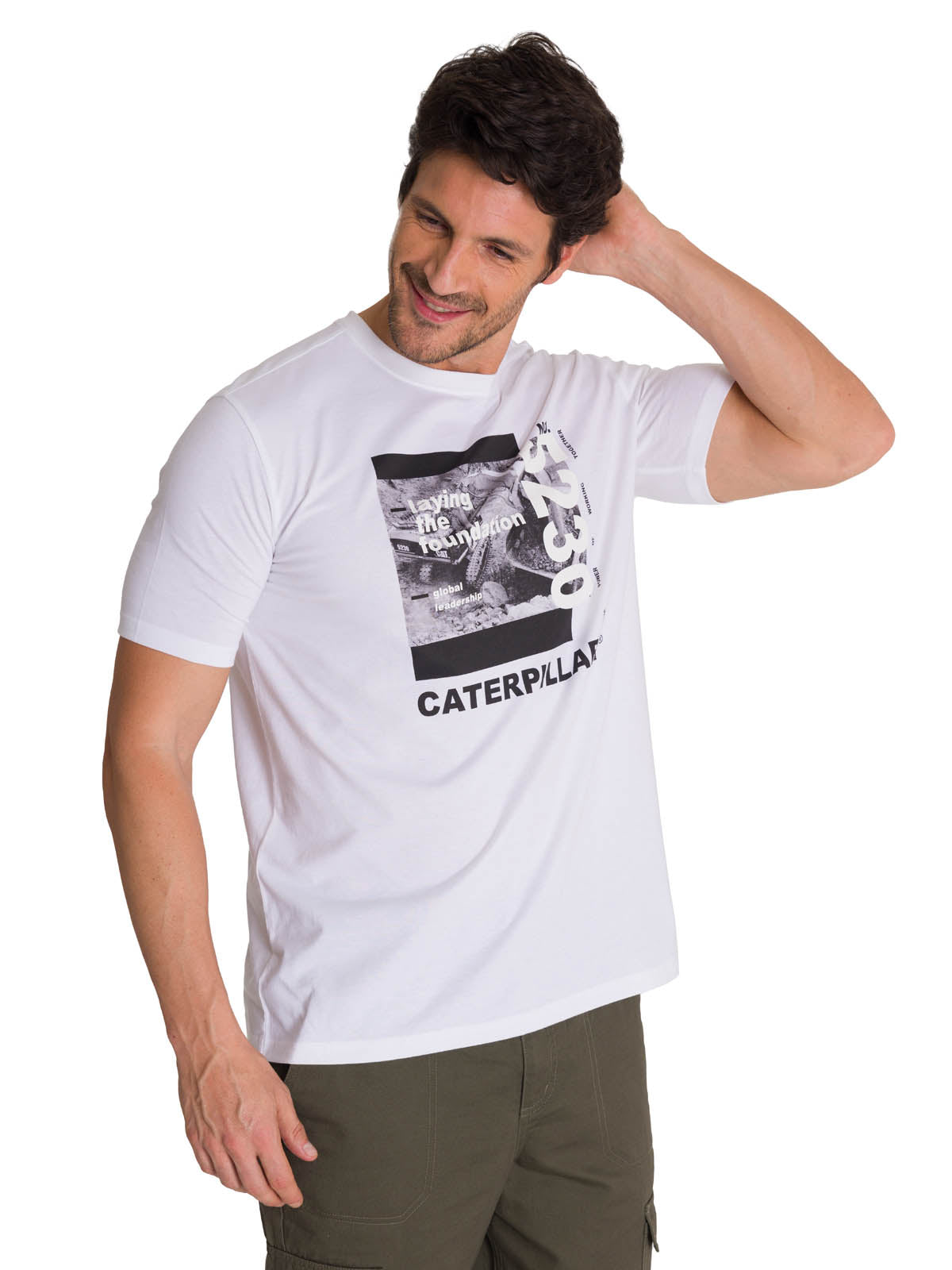 Polera Manga Corta Hombre Everyday Workwear Blanco CAT