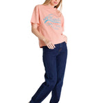 Polera Manga Corta Mujer Boxy Original Rosa CAT