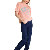 Polera Manga Corta Mujer Boxy Original Rosa CAT