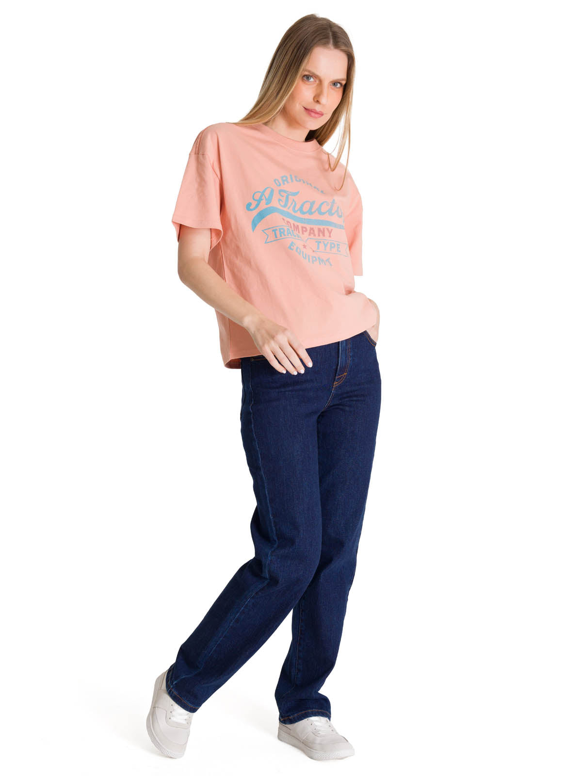 Polera Manga Corta Mujer Boxy Original Rosa CAT
