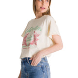 Polera Manga Corta Mujer Diseño Crema CAT