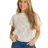 Polera Manga Corta Mujer Diseño Blanco CAT