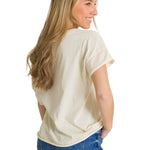 Polera Manga Corta Mujer Diseño Blanco CAT