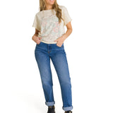 Polera Manga Corta Mujer Diseño Blanco CAT