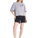 Polera Manga Corta Oversize Mujer Diseño Lila CAT