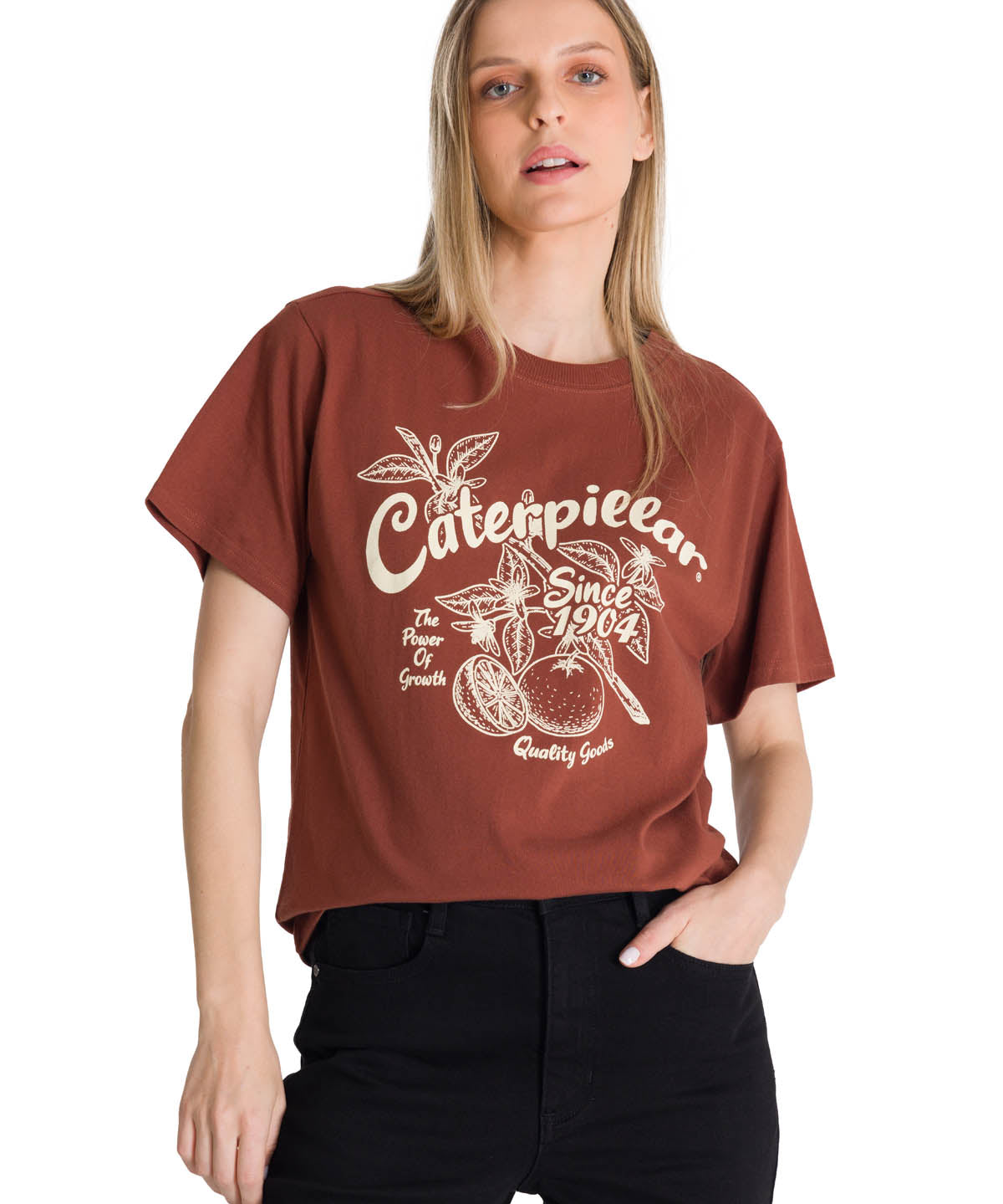 Polera Manga Corta Mujer Diseño Ladrillo CAT