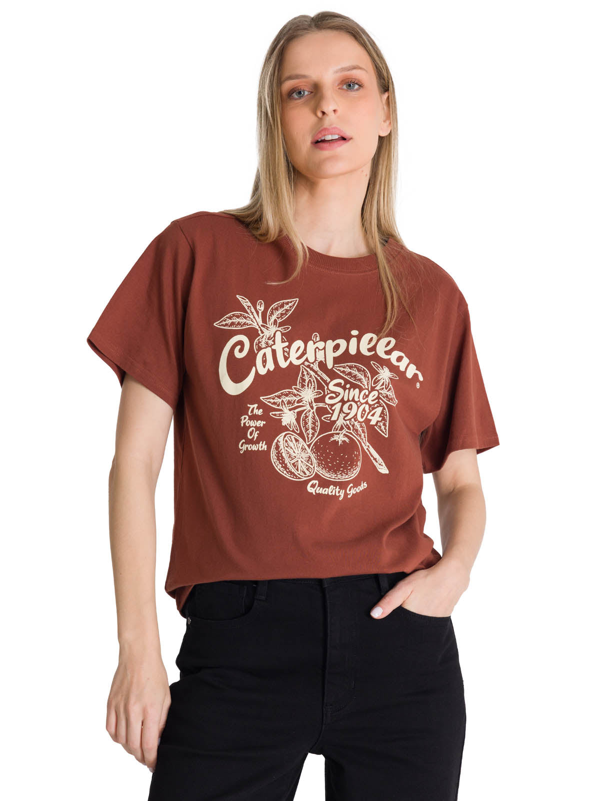 Polera Manga Corta Mujer Diseño Ladrillo CAT