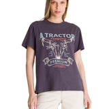 Polera Manga Corta Mujer Diseño Gris Oscuro CAT