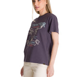 Polera Manga Corta Mujer Diseño Gris Oscuro CAT