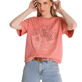 Polera Manga Corta Boxy Mujer Bordato CAT Negra CAT