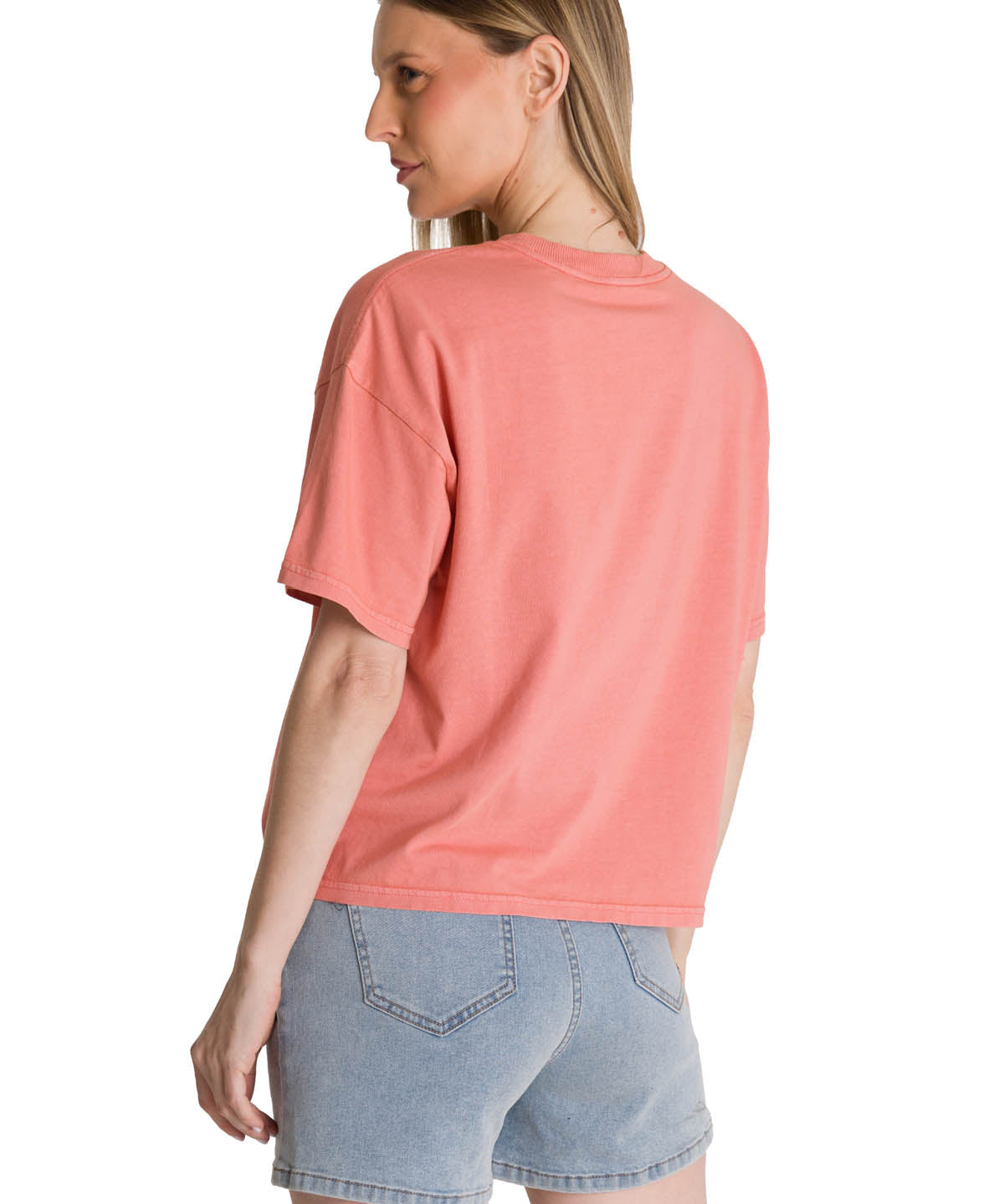 Polera Manga Corta Boxy Mujer Bordato CAT Negra CAT