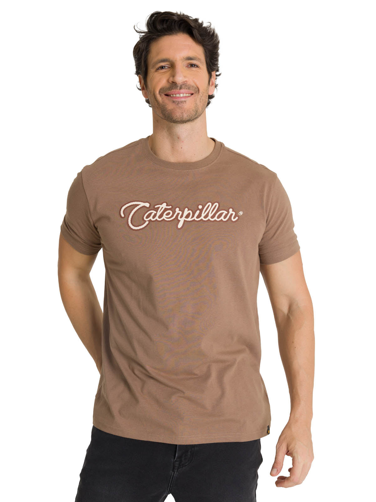 Polera Manga Corta Hombre Roam Free Café CAT