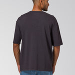 Polera Manga Corta Hombre Slub Knit Relaxed Negro Cat