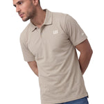 Polera Pique Manga Corta Logo Café Claro Cat