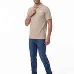Polera Pique Manga Corta Logo Café Claro Cat