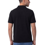 Polera Pique Manga Corta Logo Jersey Negro Cat