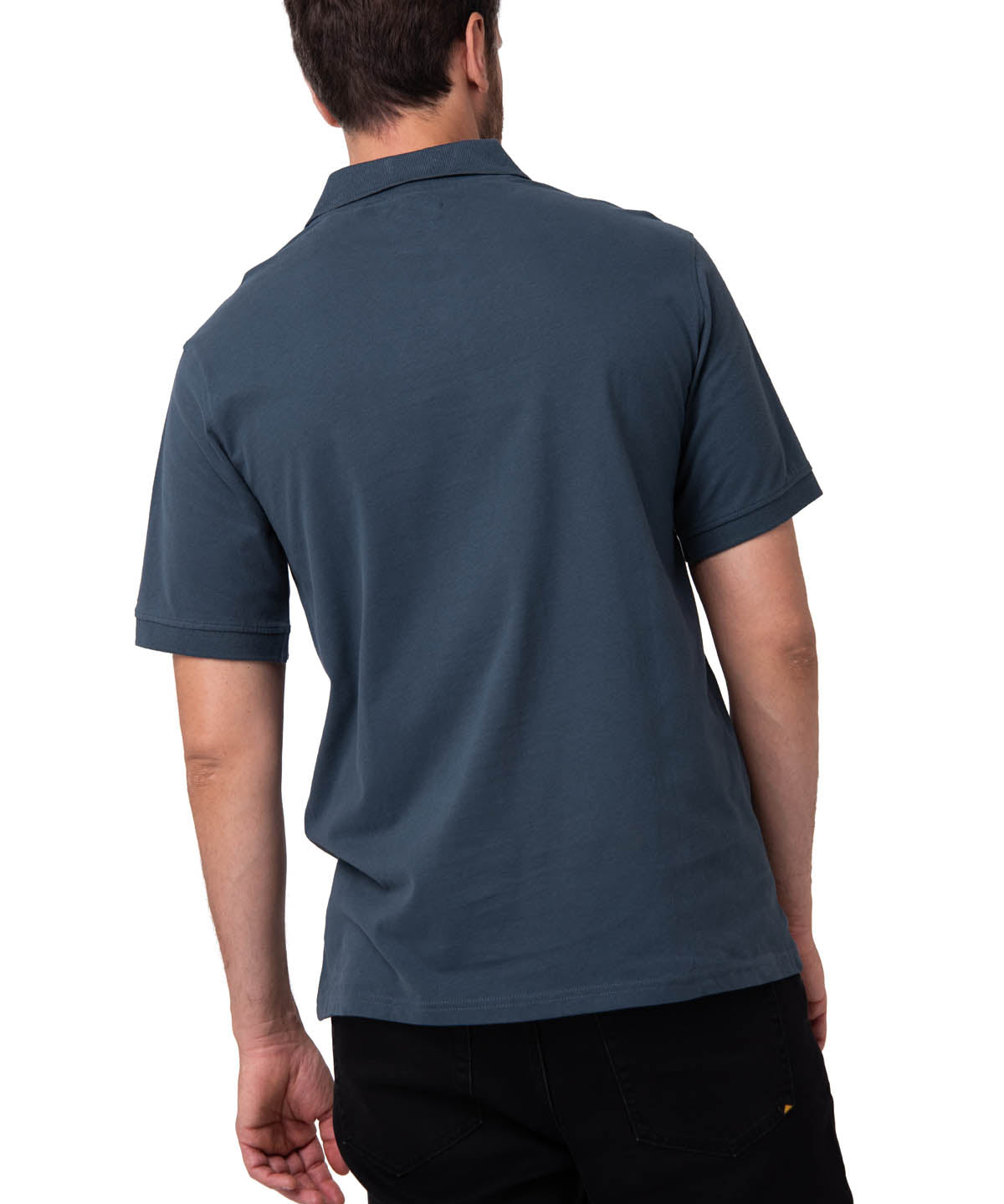 Polera Pique Manga Corta Logo Jersey Azul Cat