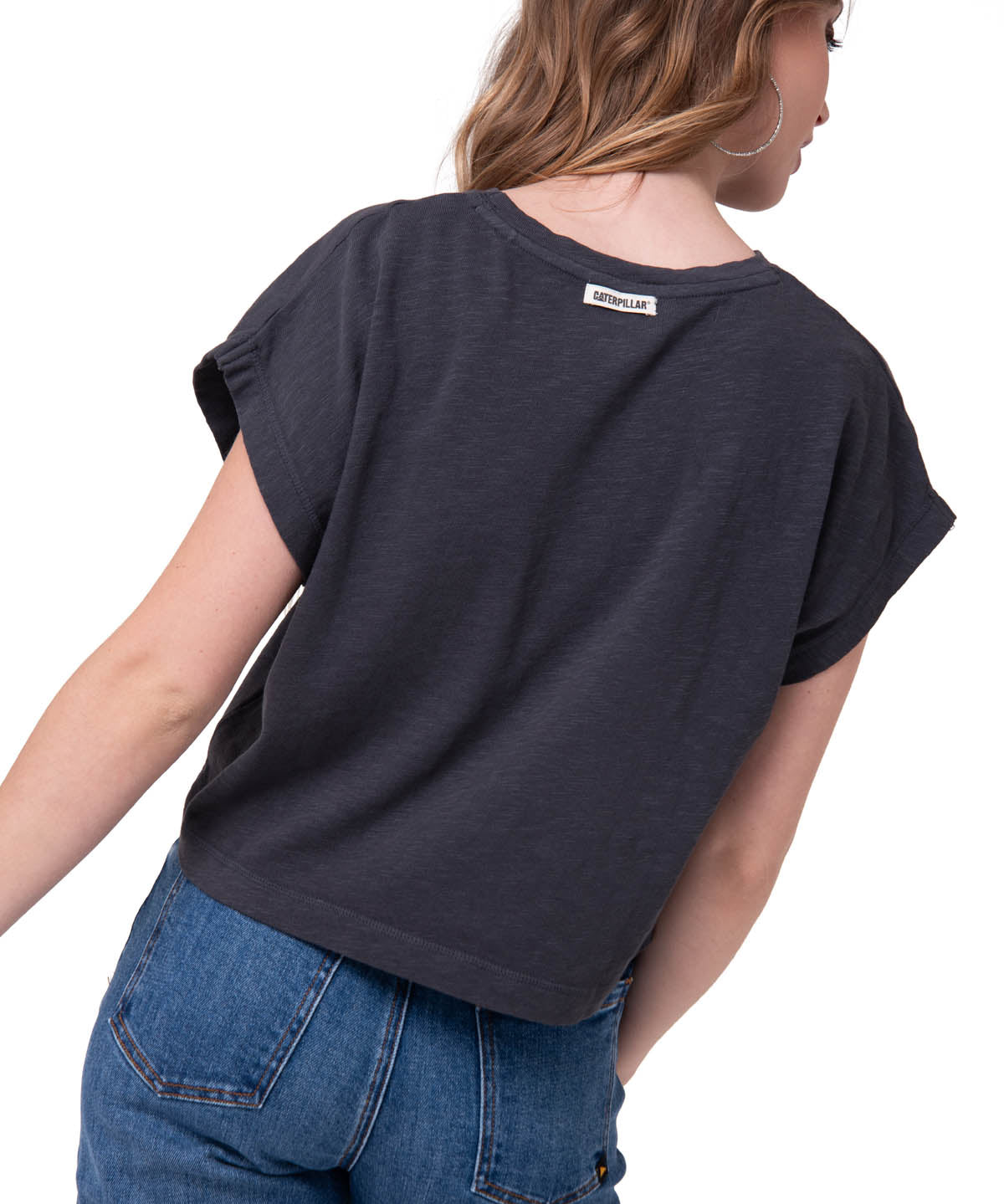 Polera Manga Corta Mujer Slub Knit Fashion Negro Cat