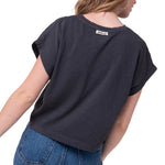 Polera Manga Corta Mujer Slub Knit Fashion Negro Cat