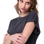 Polera Manga Corta Mujer Slub Knit Fashion Negro Cat