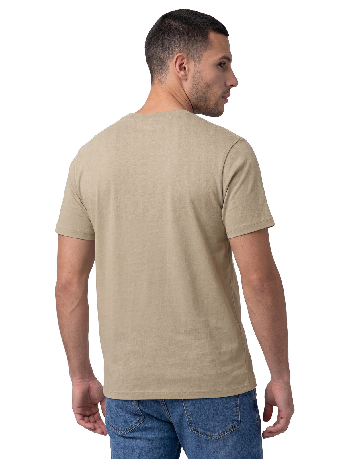 Polera Manga Corta Hombre Heritage Peoria Beige Cat