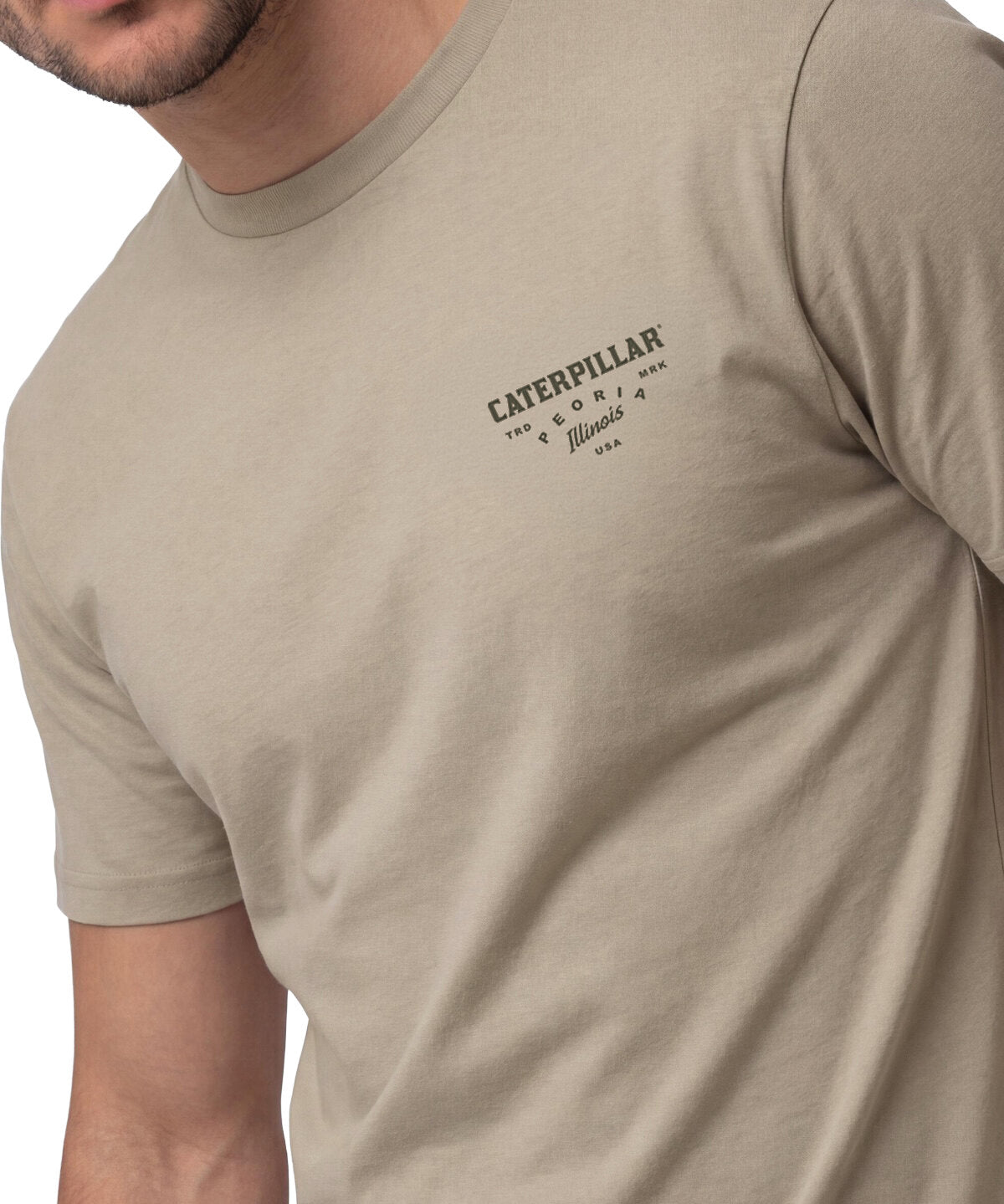 Polera Manga Corta Hombre Heritage Peoria Beige Cat