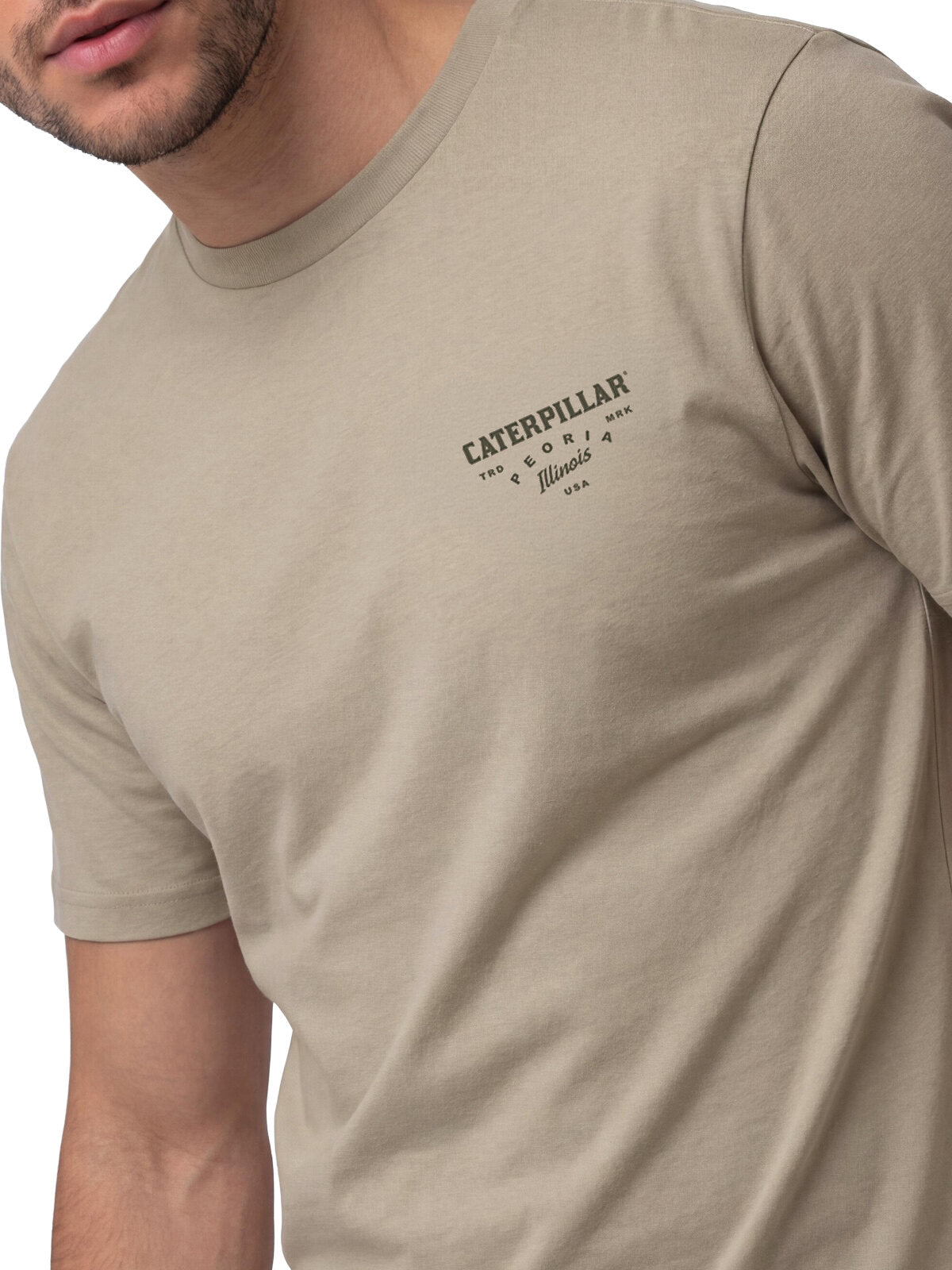 Polera Manga Corta Hombre Heritage Peoria Beige Cat