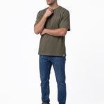 Polera Manga Corta Hombre Heritage Verde Cat
