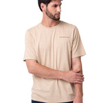 Polera Manga Corta Hombre Heritage Beige Cat