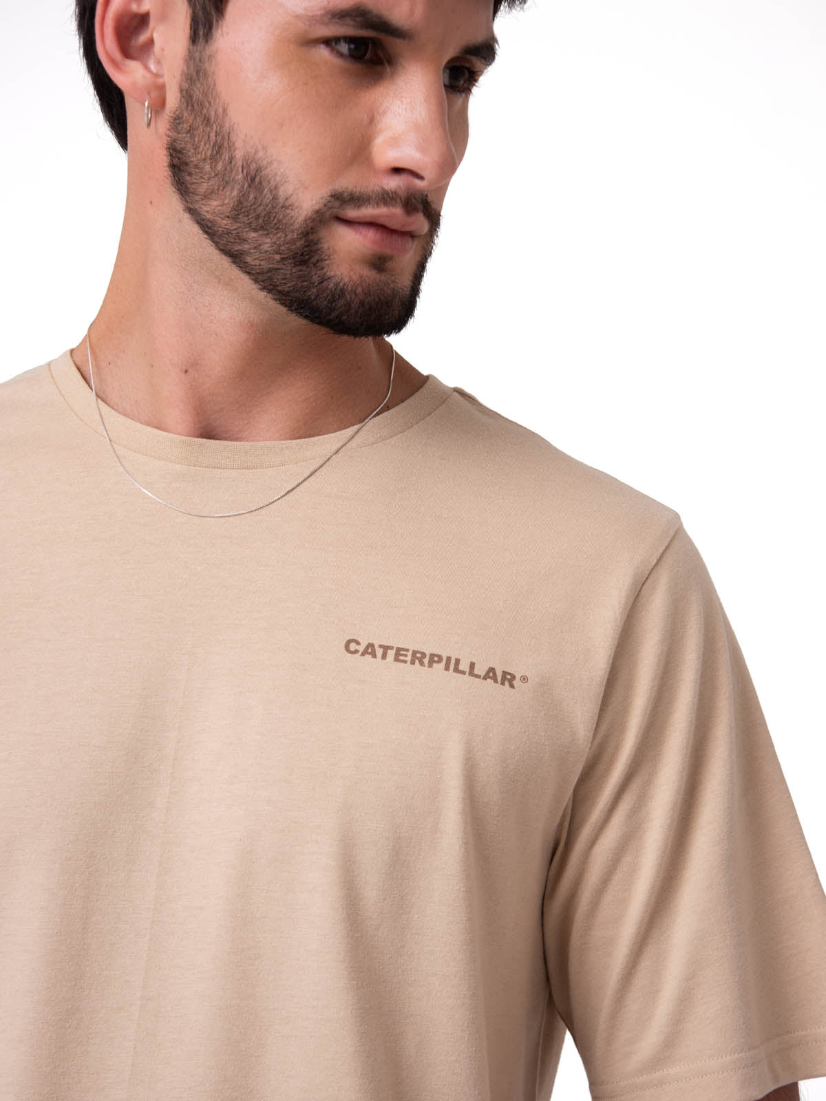 Polera Manga Corta Hombre Heritage Beige Cat