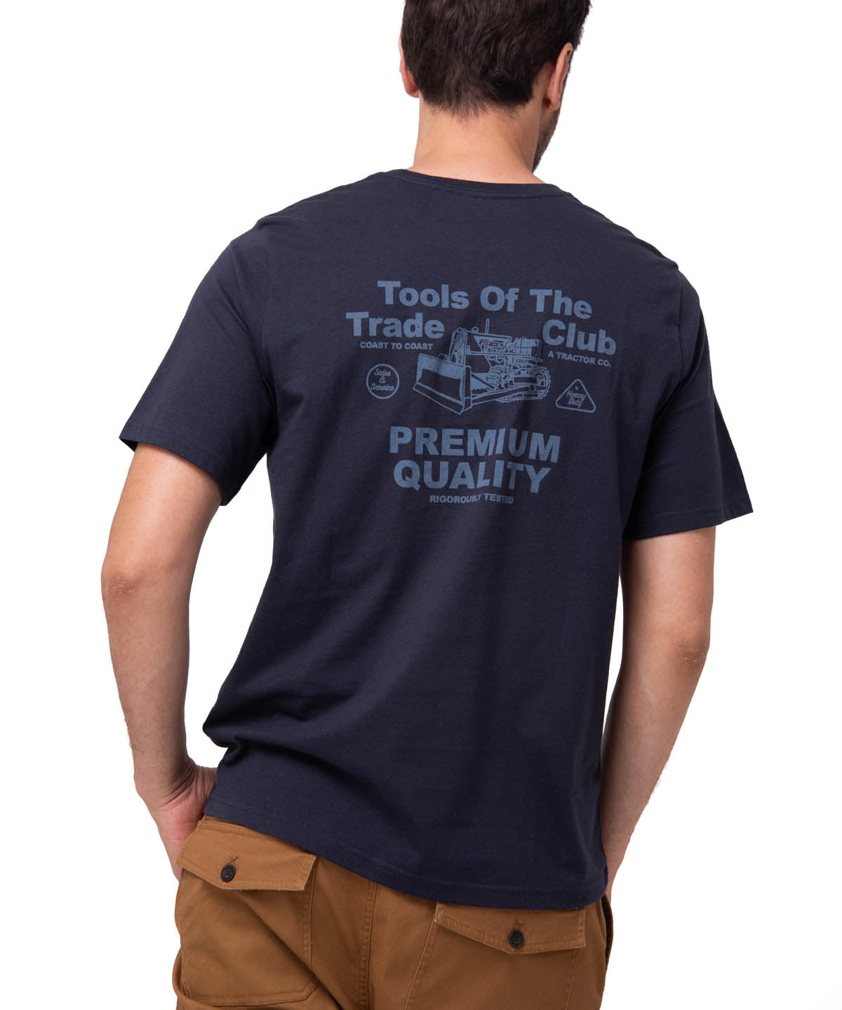 Polera Manga Corta Hombre Heritage Azul Oscuro Cat