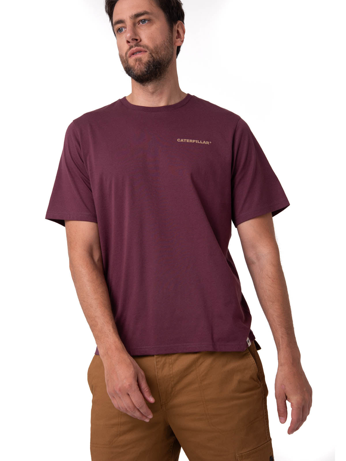 Polera Manga Corta Hombre Heritage Burdeo Cat