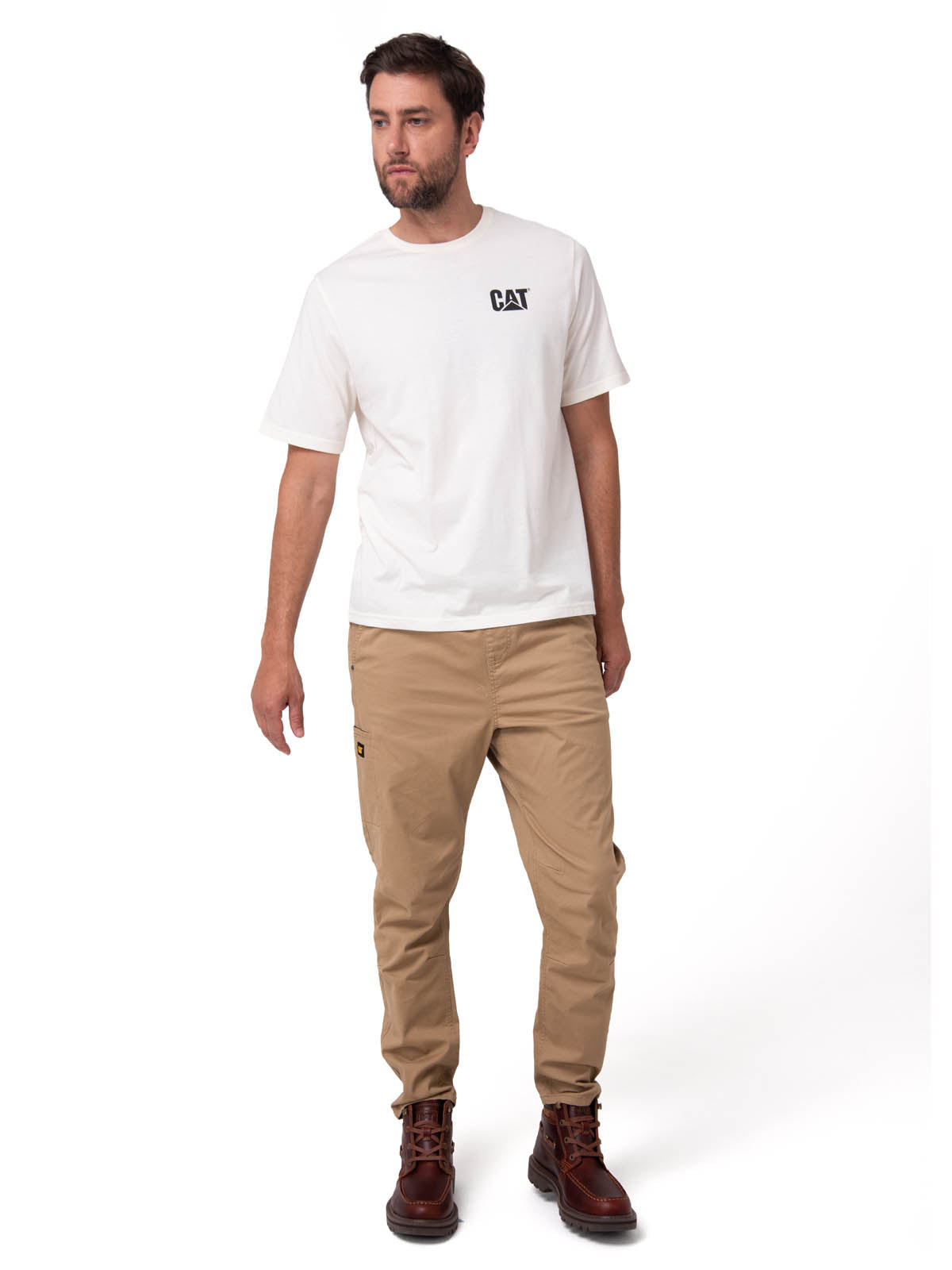 Polera Manga Corta Hombre Sales And Service Blanco Cat