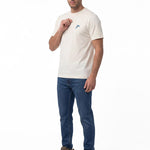 Polera Manga Corta Hombre Diseño Western Blanco Cat