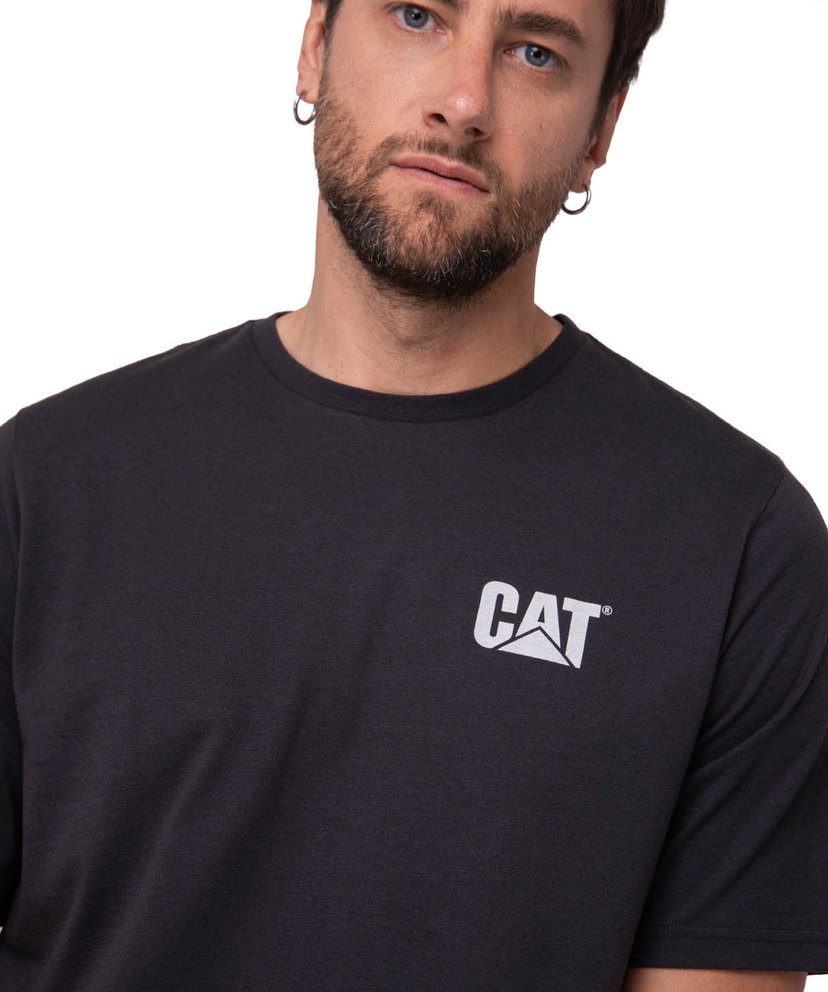 Polera Manga Corta Hombre Graphic Moto Negro Cat