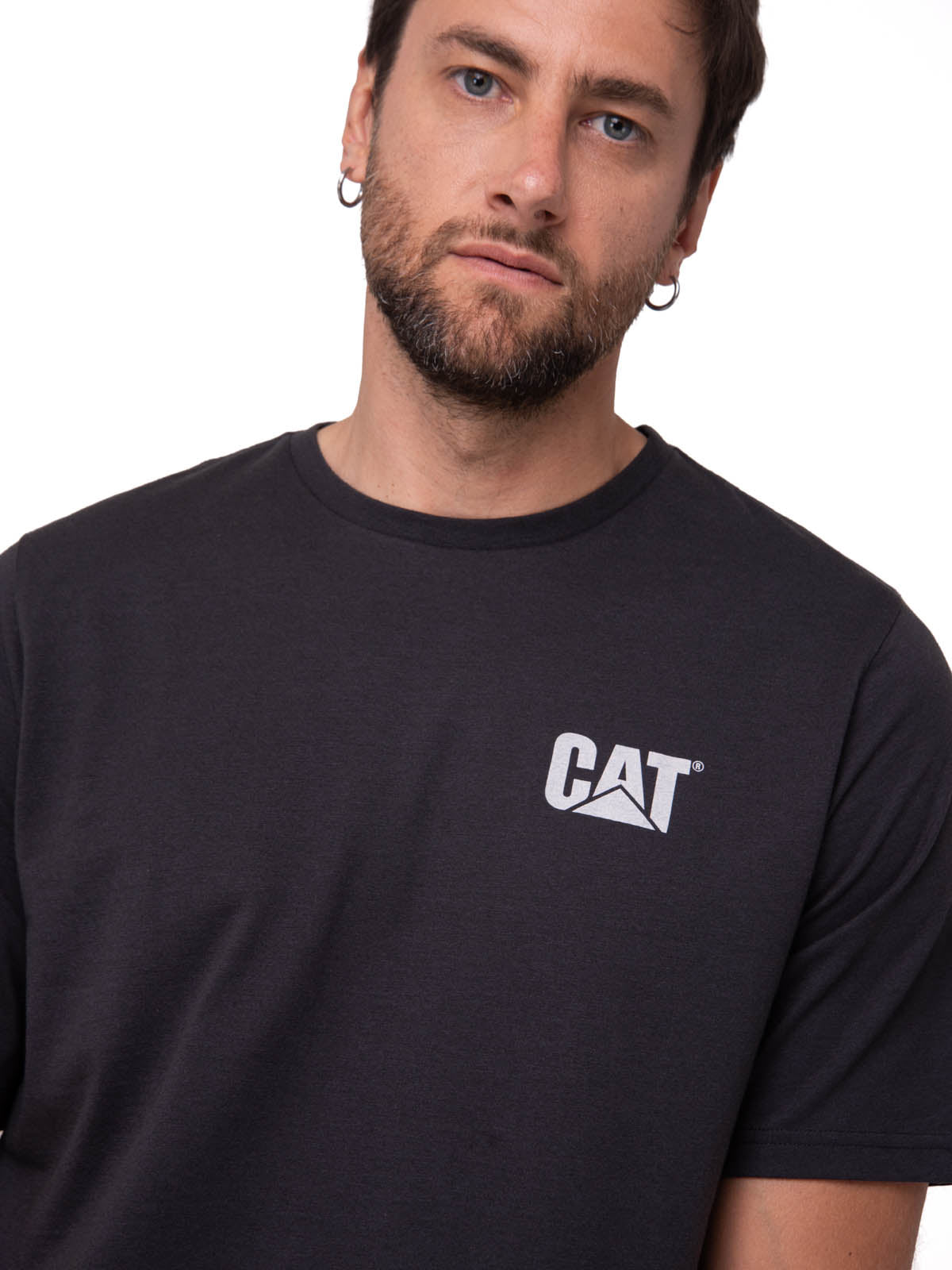 Polera Manga Corta Hombre Graphic Moto Negro Cat