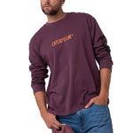 Polera Manga Larga Hombre Diseño SCI FI Burdeo Cat