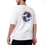 Polera Manga Corta Hombre Diseño SCI FI Blanco Cat