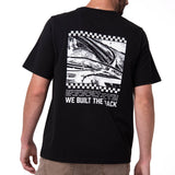 Polera Manga Corta Hombre Moto Diseño Negro Cat