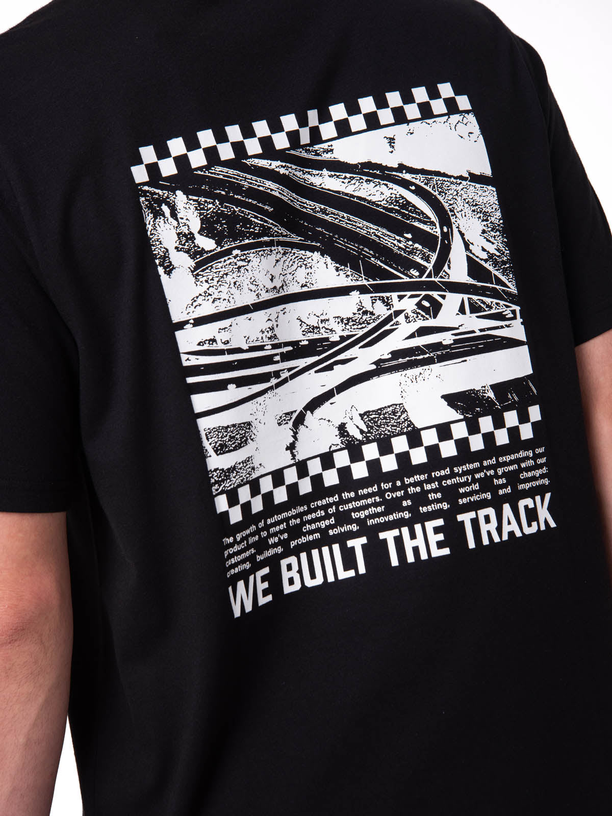 Polera Manga Corta Hombre Moto Diseño Negro Cat
