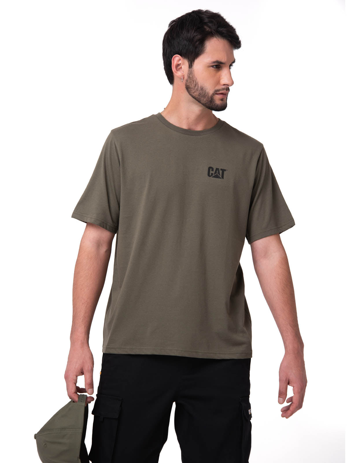 Polera Manga Corta Hombre Small Logo Verde CAT