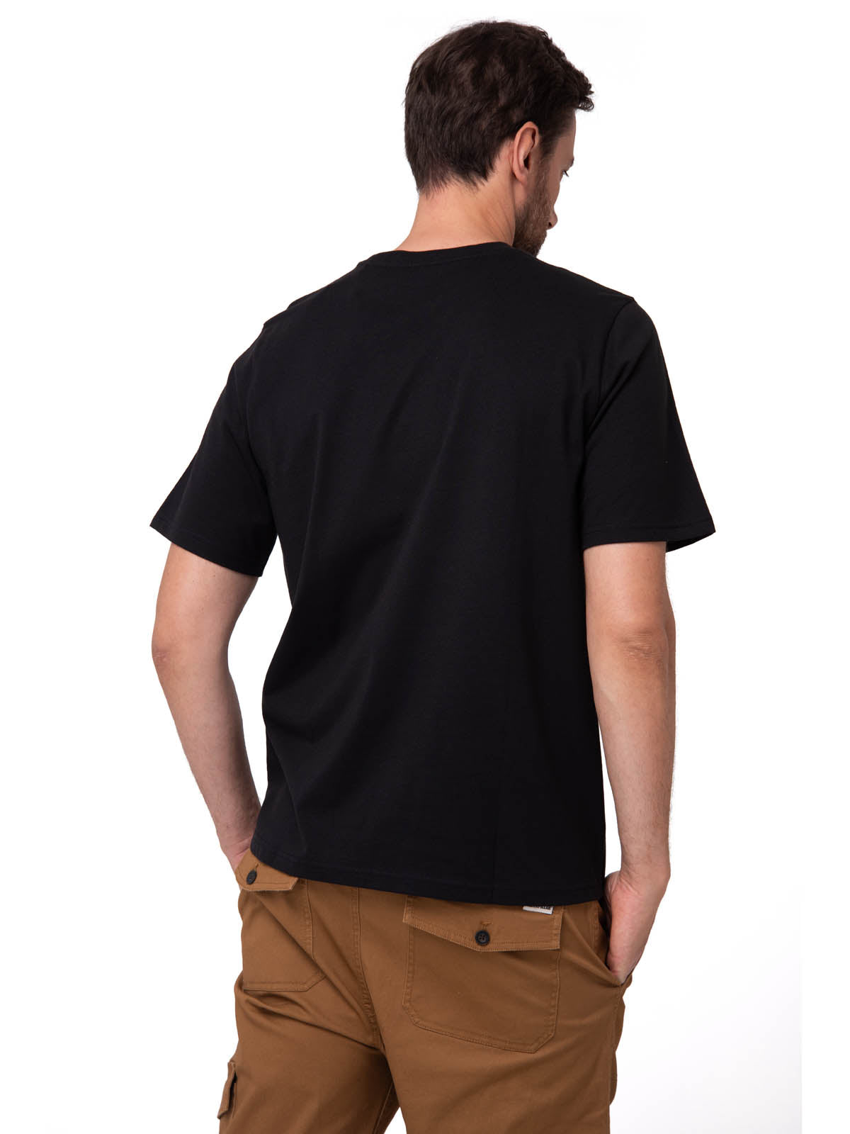Polera Manga Corta Hombre Small Logo Negro CAT