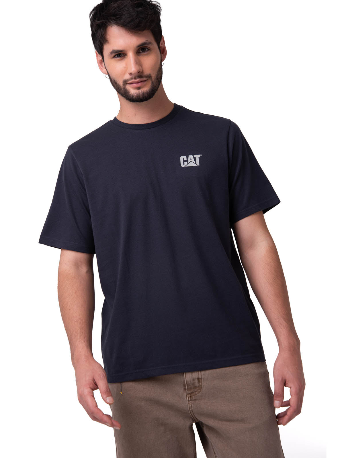 Polera Manga Corta Hombre Small Logo Azul CAT