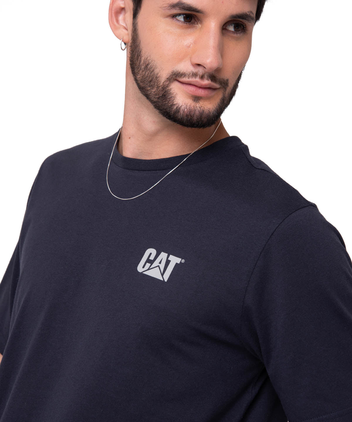 Polera Manga Corta Hombre Small Logo Azul CAT