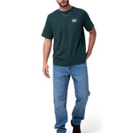 Polera Manga Corta Hombre Small Logo Petroleo CAT